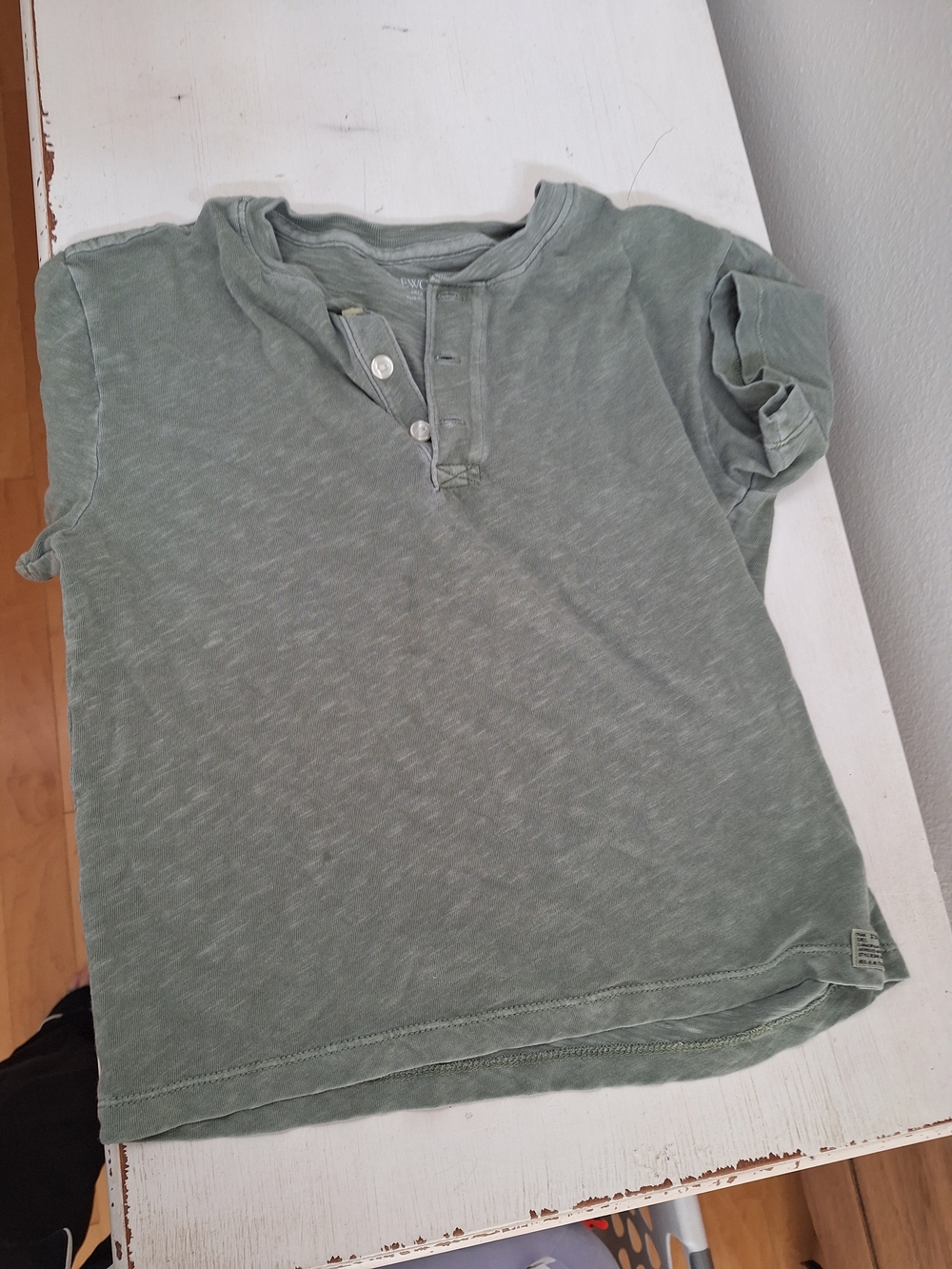 Crewcuts Short Sleeve Henley Tee in Sage Green